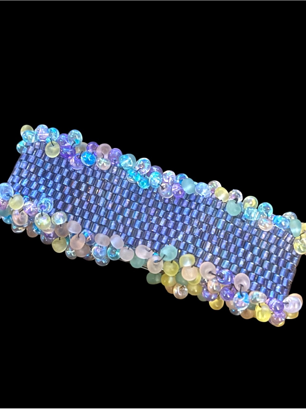 Vintage woven iridescent woven bead bracelet